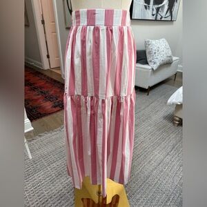 Nina Blanc Pink and White Striped Skirt - Sz Small
